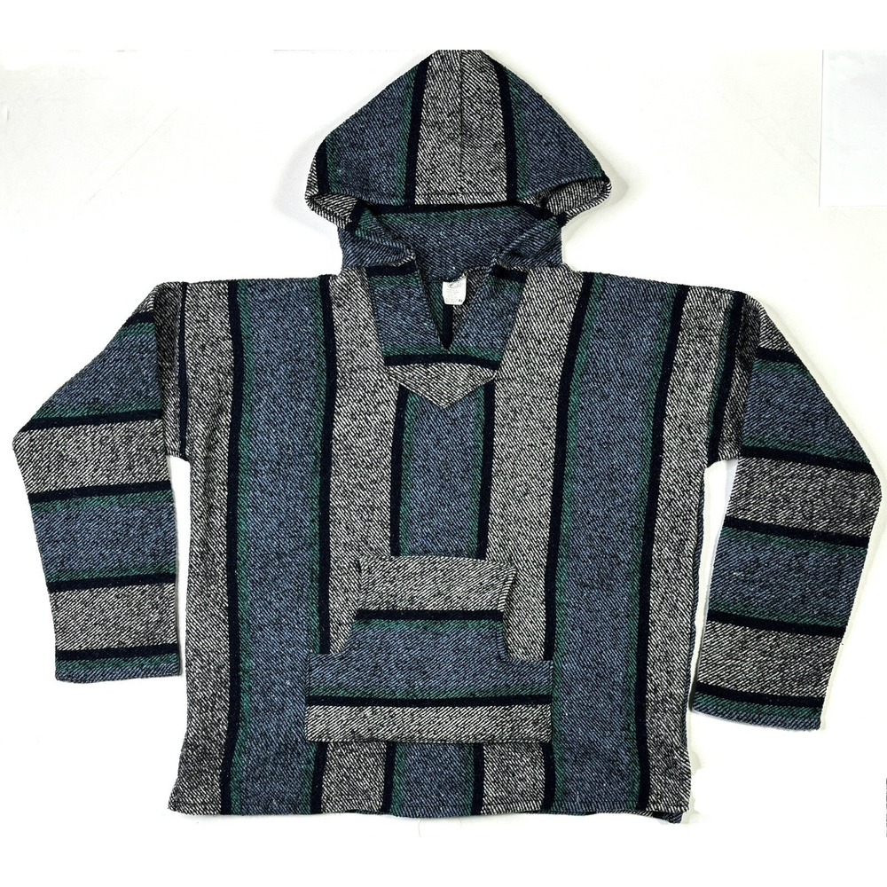 Mexport Baja Hoodie Men's XL Striped Long Sleeve Drug Rug Jacket